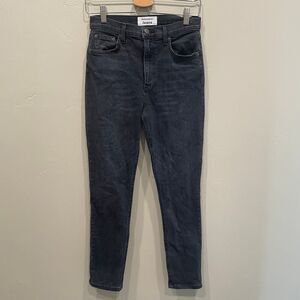 Reformation Jeans High & Skinny Crop Jeans Faded Grey Black - Size: 27